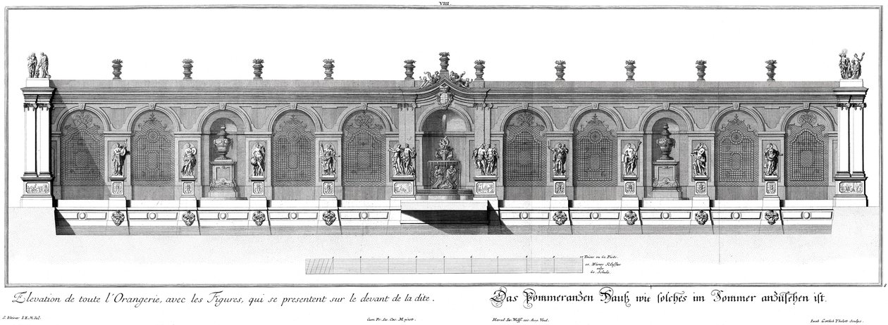 Prospetto della casa delle arance in estate da Salomon Kleiner