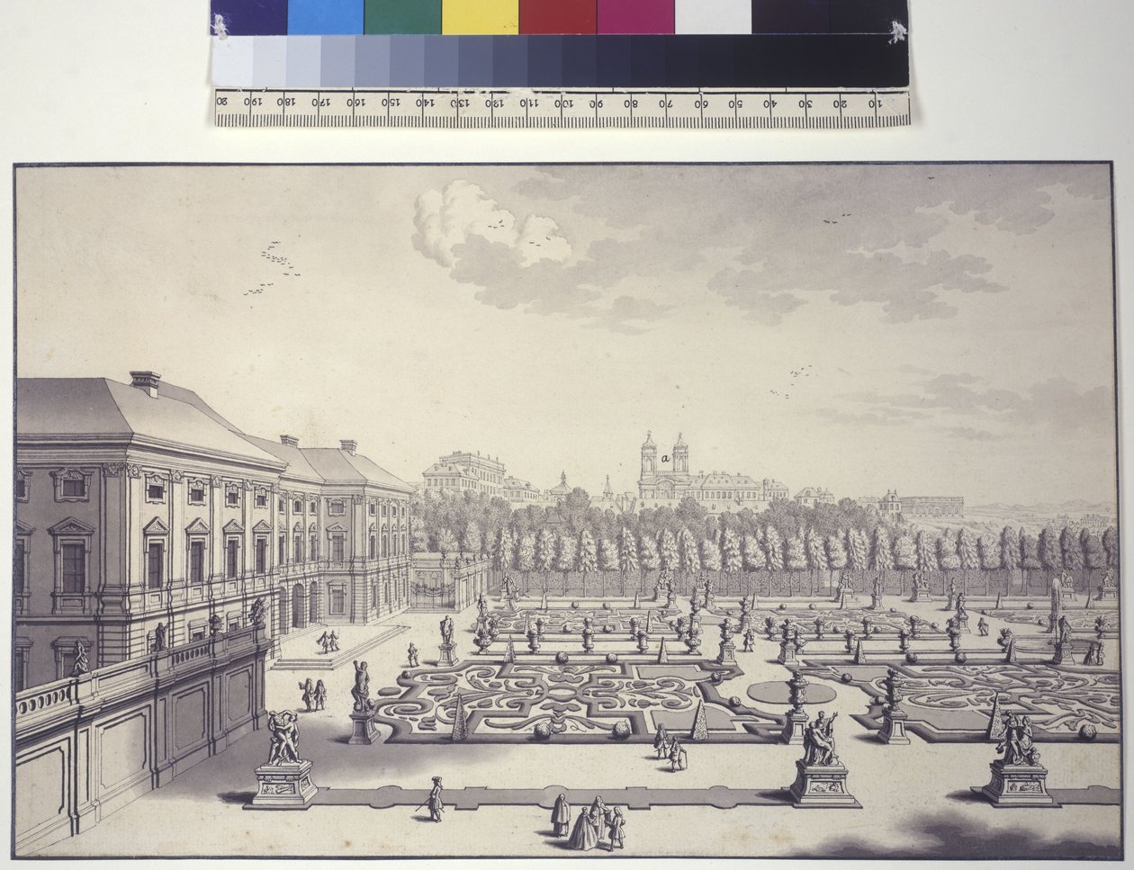 Pagina intera: Palazzo Liechtenstein, vista dei giardini verso sud da Salomon Kleiner