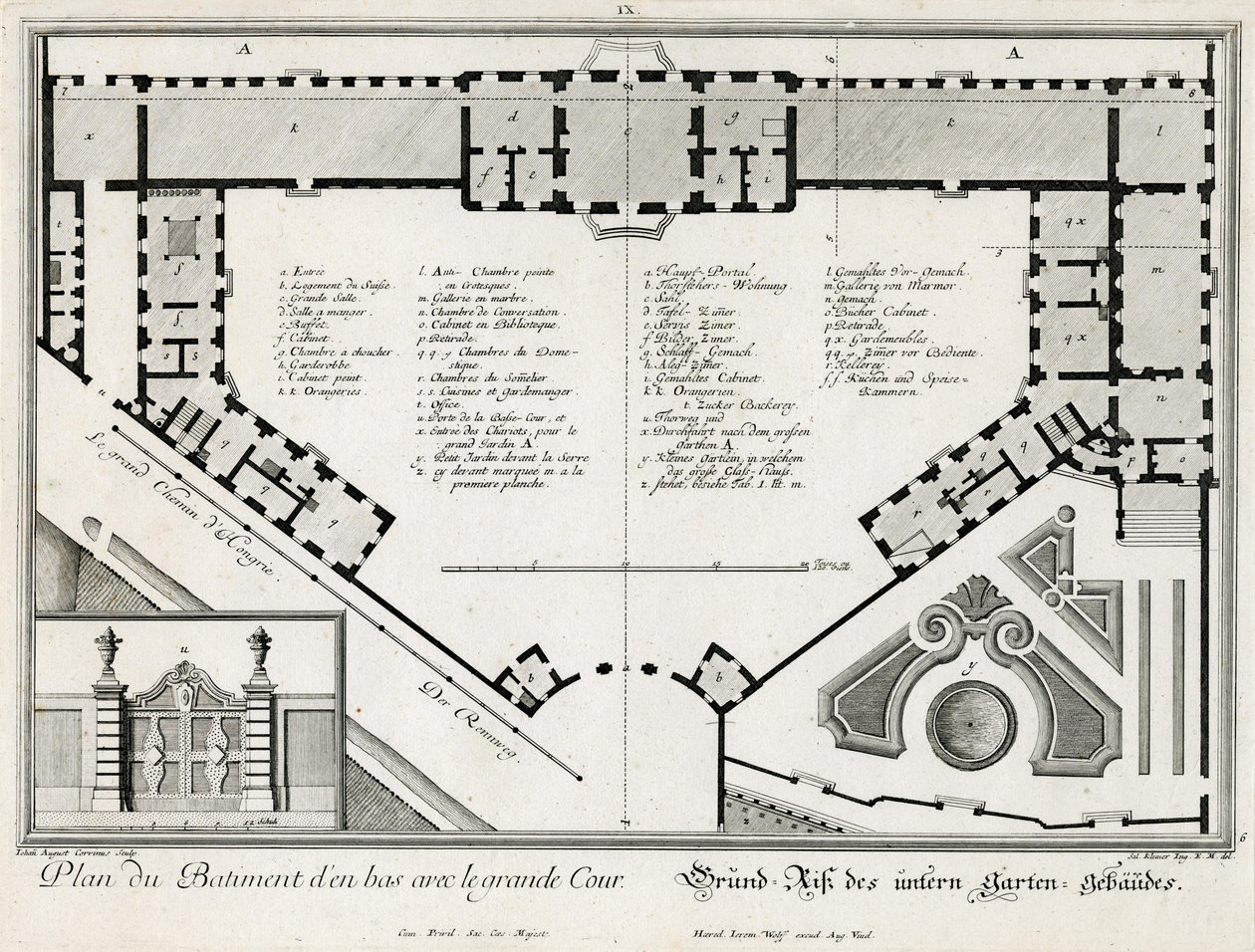 Pianta del castello inferiore da Salomon Kleiner