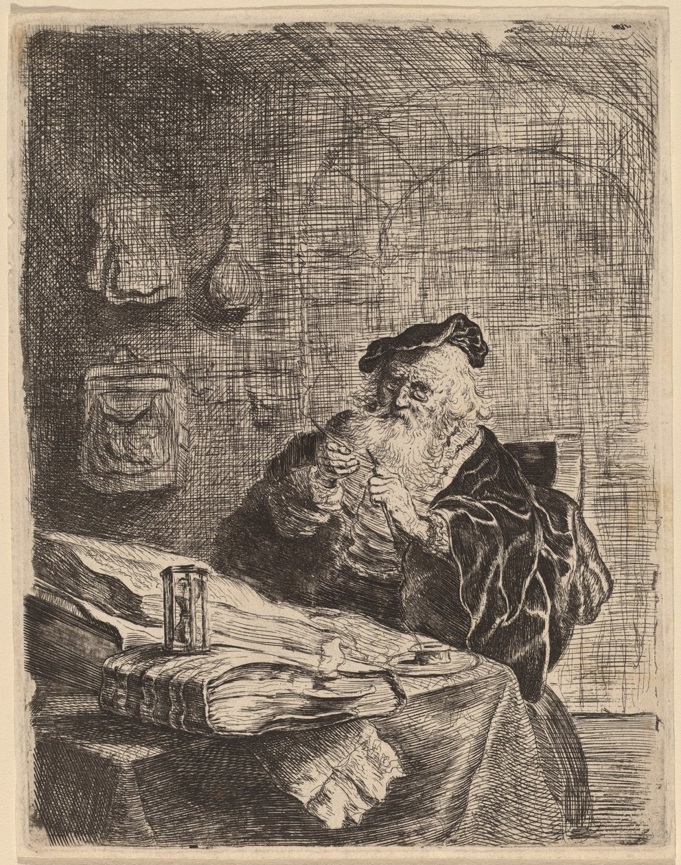 Uomo con un Coltello da Penna da Salomon Koninck