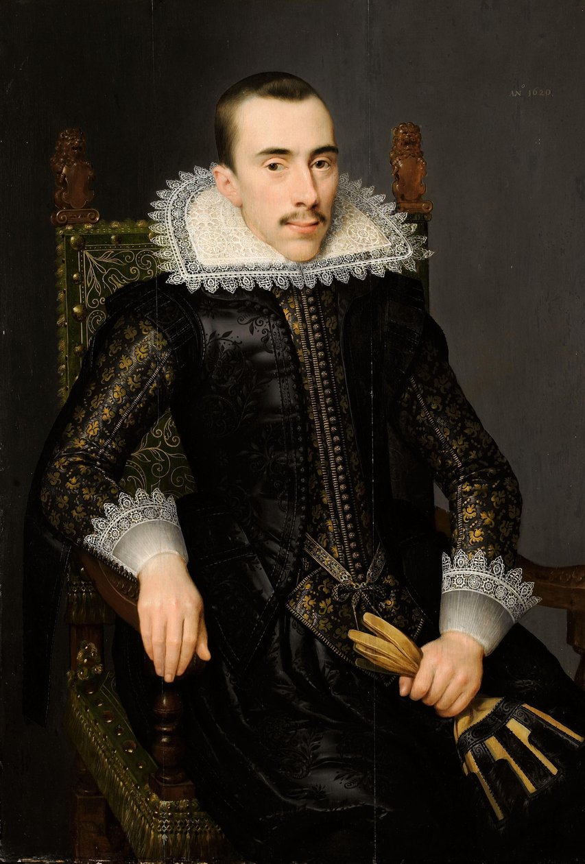 Ritratto di un uomo, possibilmente Walterus Fourmenois (1596-1653) da Salomon Mesdach (attributed to)