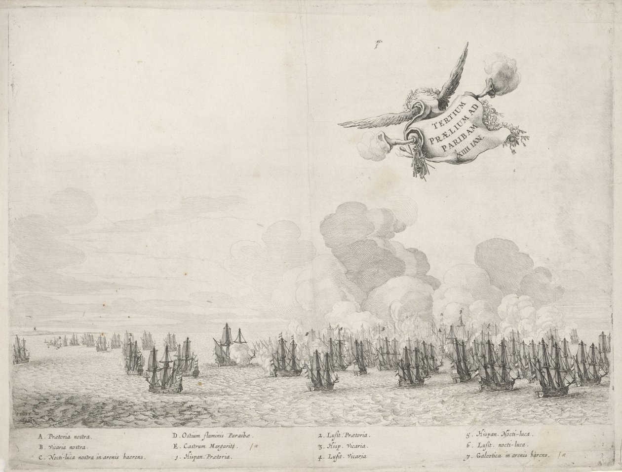 Terza battaglia con la flotta portoghese a Paraiba, 1640 da Salomon Savery