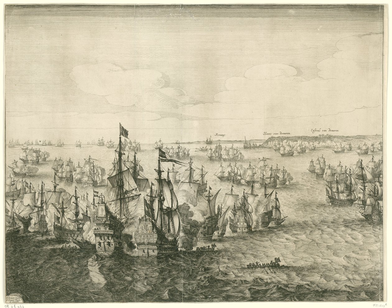 Battaglia navale presso Duins (pannello sinistro), 1639 da Salomon Savery