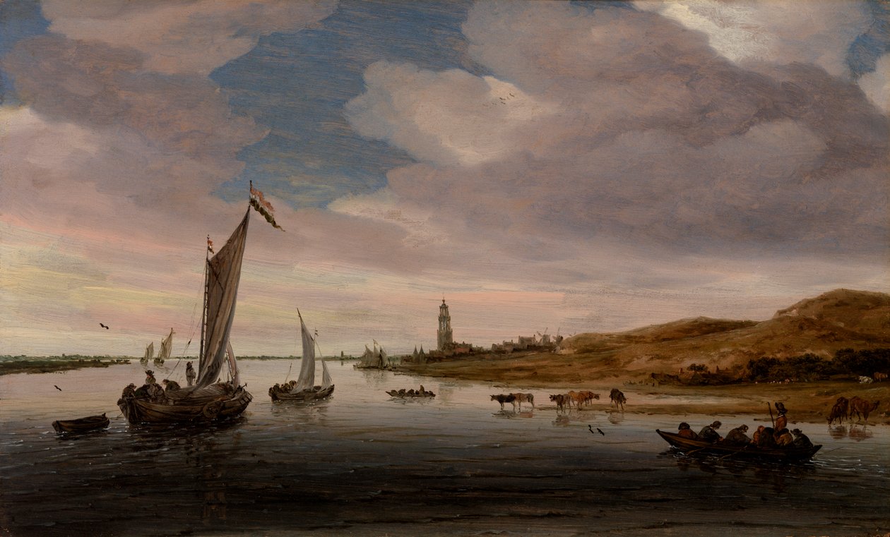 Vista del Reno vicino a Rhenen da Salomon van Ruysdael