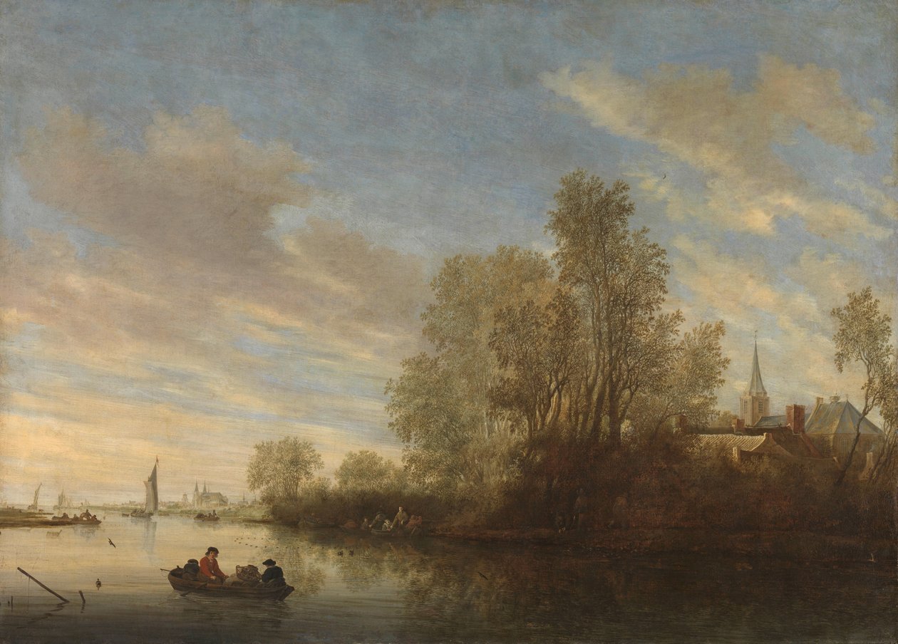 Veduta del fiume vicino a Deventer da Salomon van Ruysdael