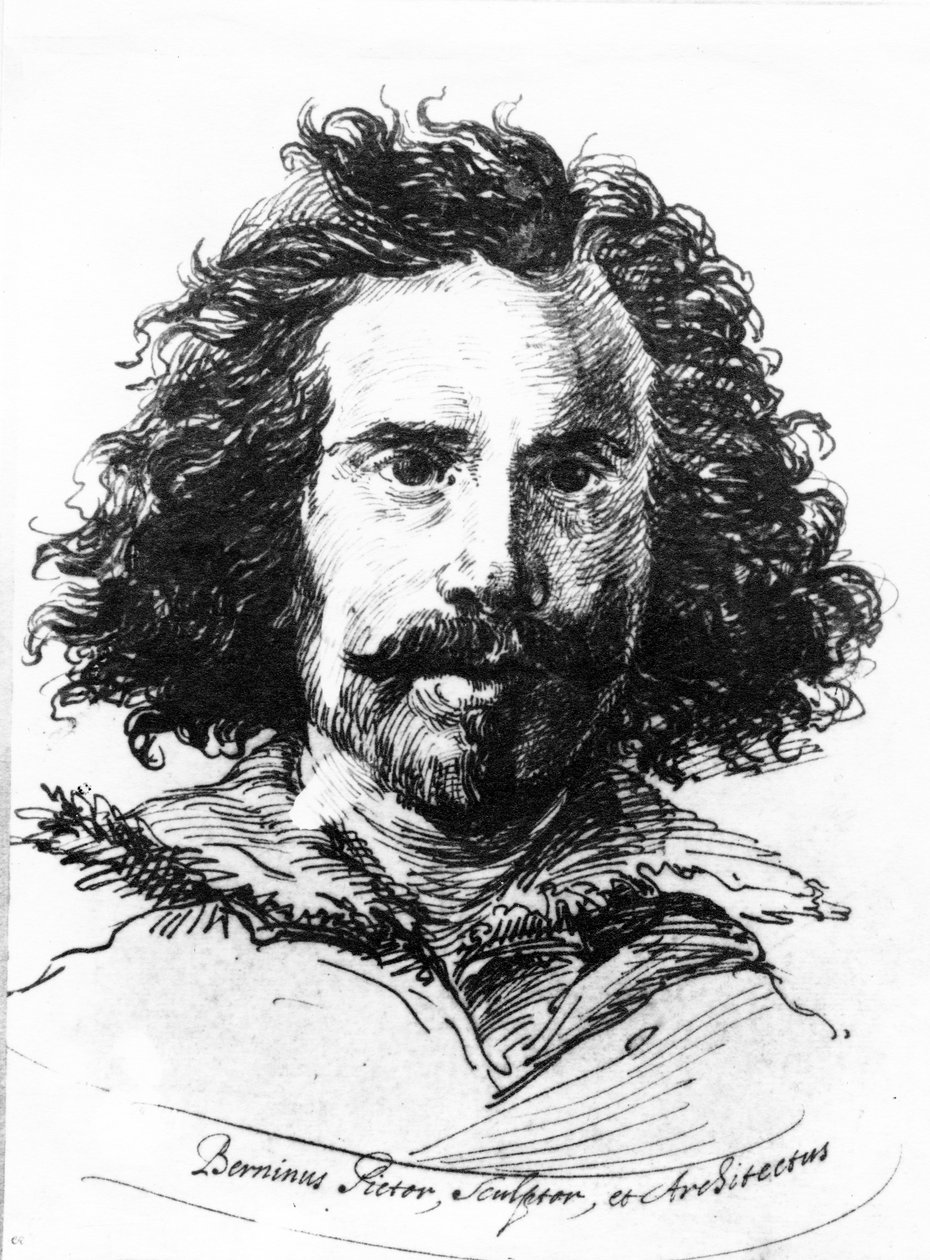 Ritratto di Giovanni Lorenzo Bernini, stampa realizzata da James Basire, 1764 (incisione con mezzatinta) da Salvator Rosa