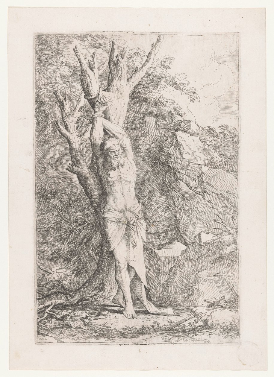 Albert legato a un albero da Salvator Rosa