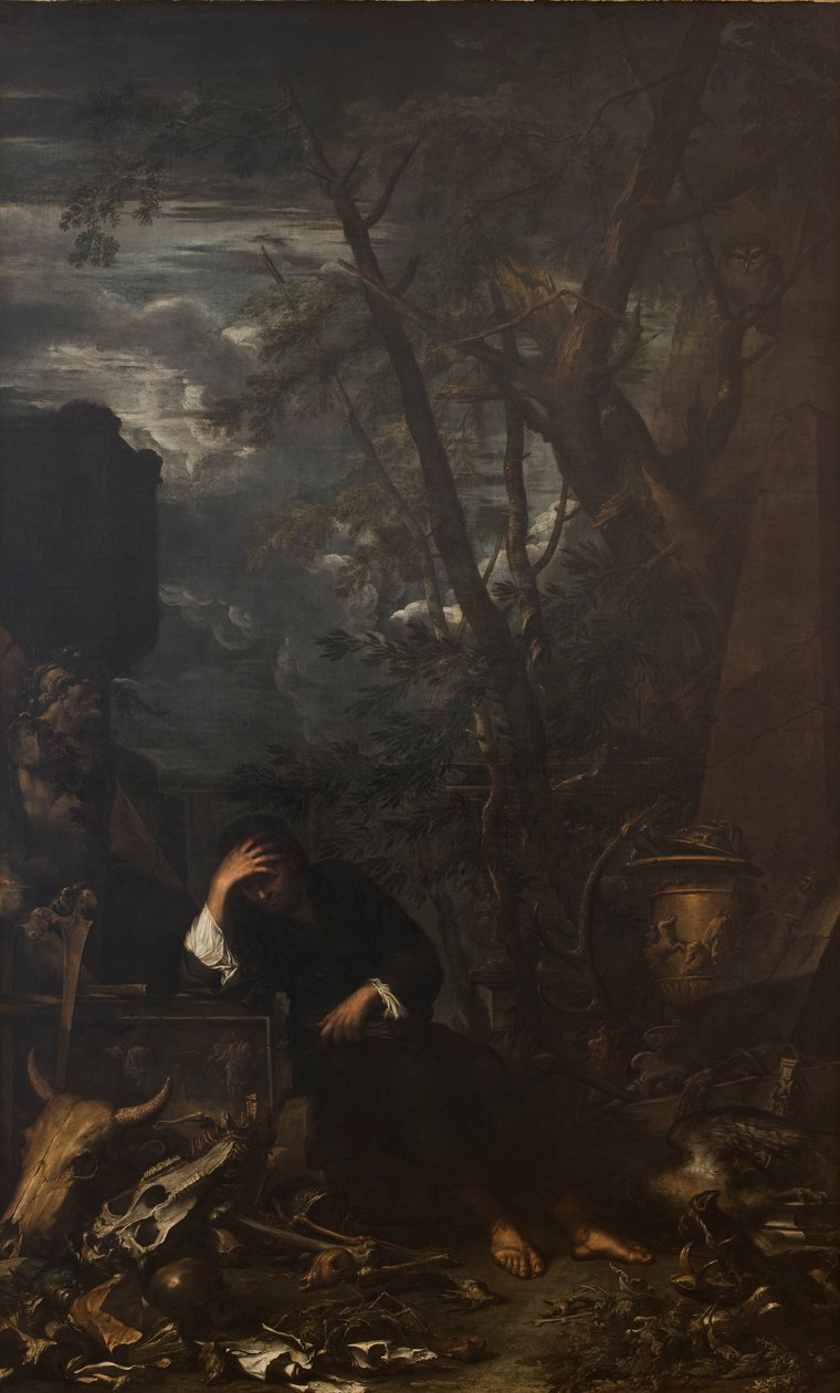 Democrito in meditazione da Salvator Rosa