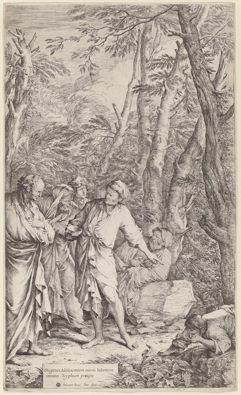 Diogene Getta via la sua Ciotola da Salvator Rosa