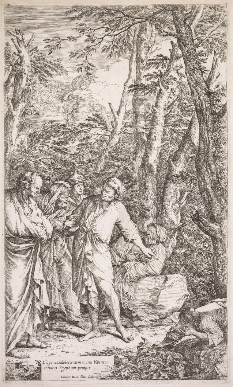 Diogene e la Sua Coppa da Salvator Rosa
