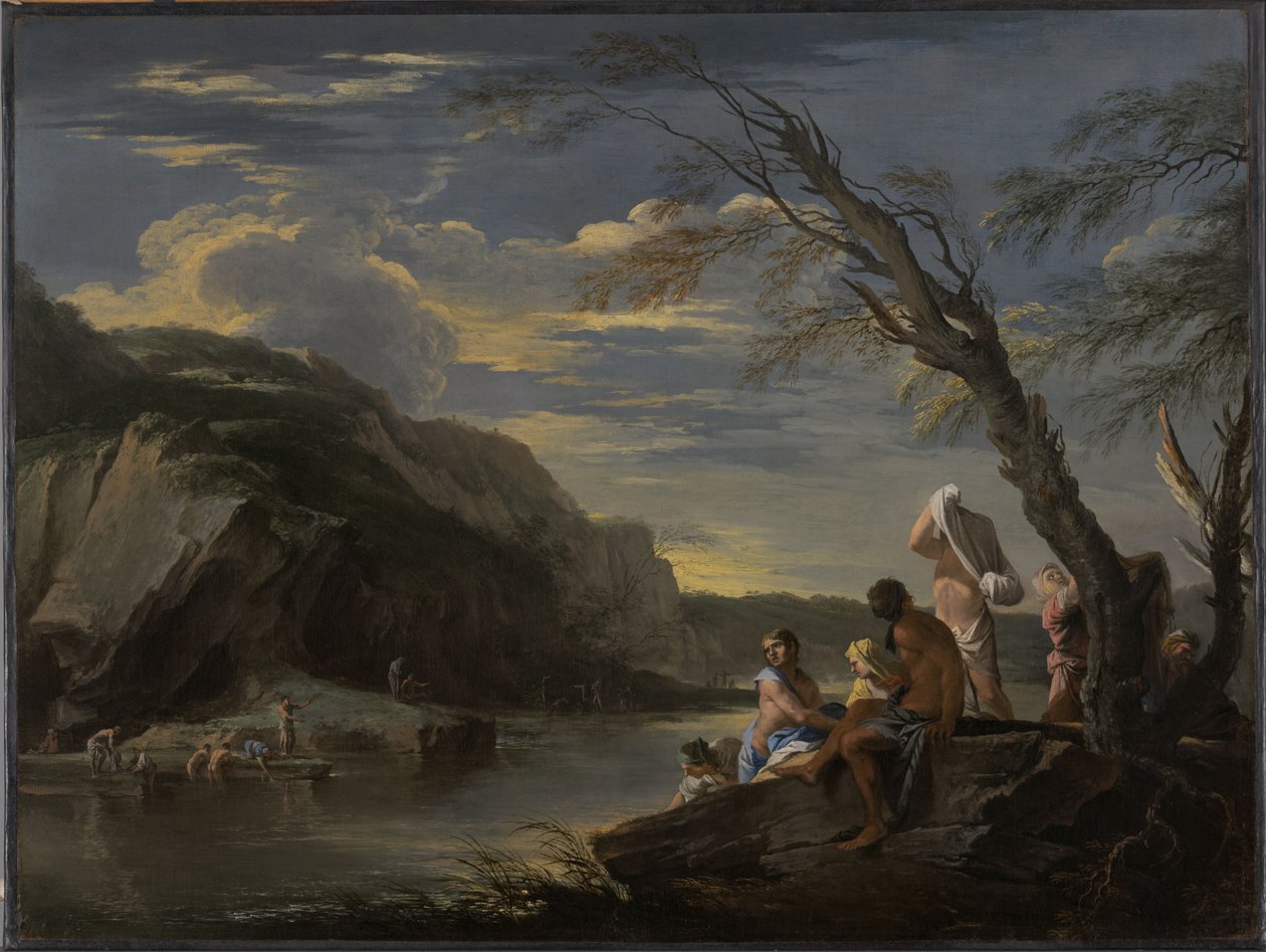 Paesaggio con bagnanti da Salvator Rosa