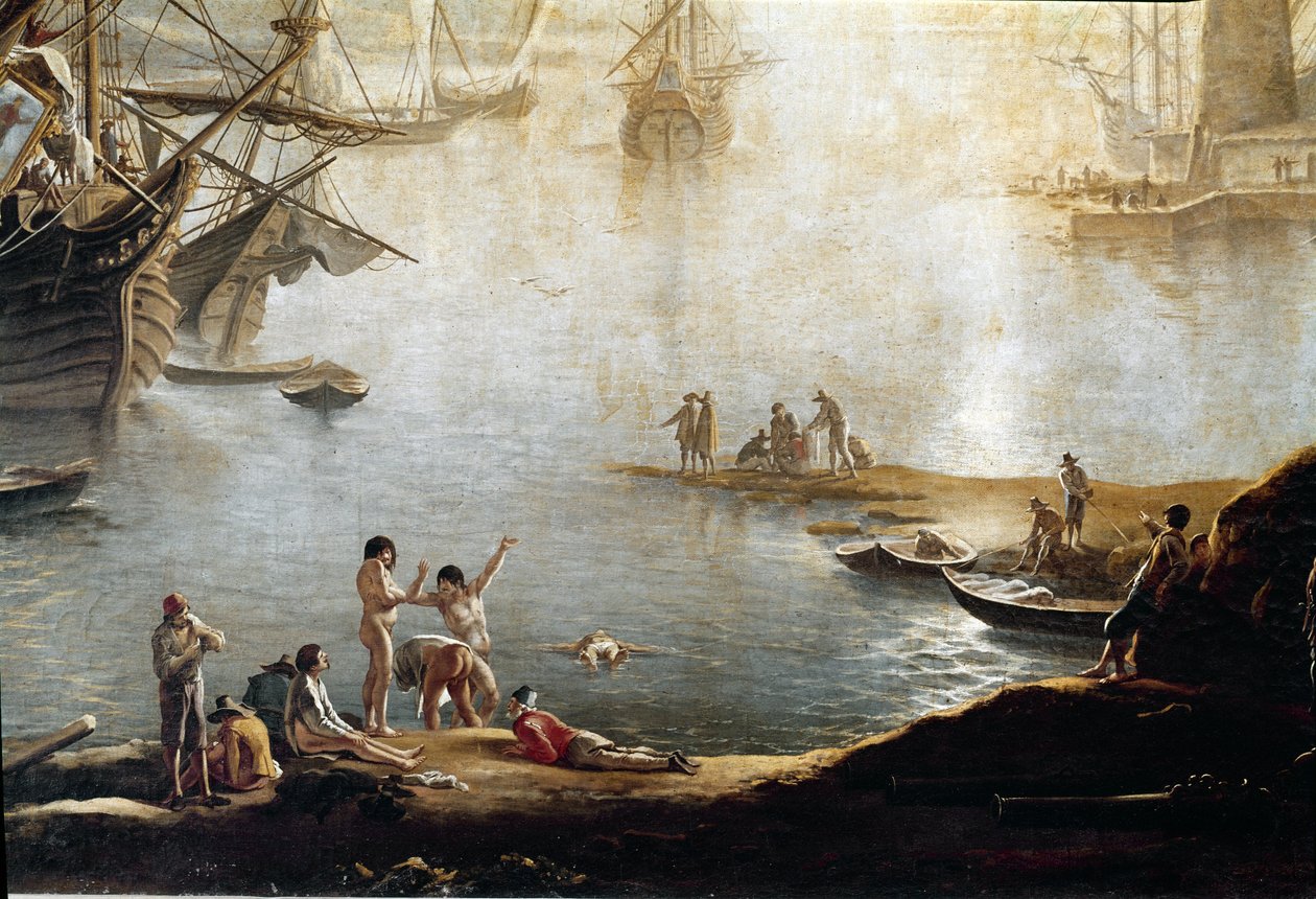 Marina del porto (dettaglio) da Salvator Rosa