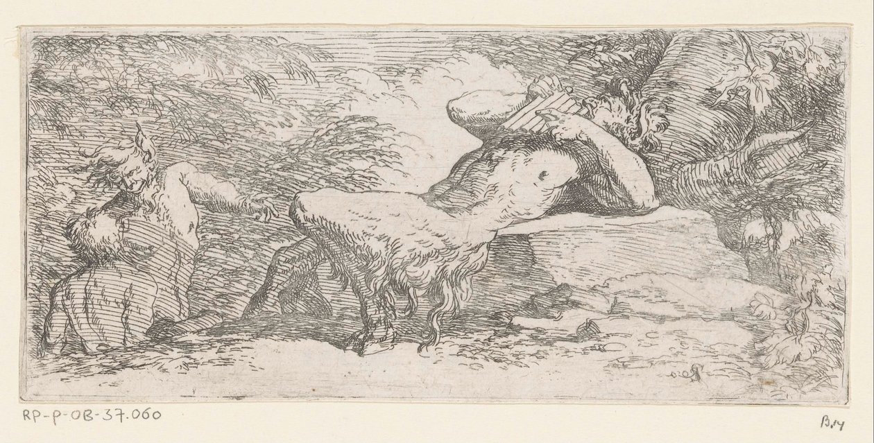 Satiro con un flauto di Pan da Salvator Rosa