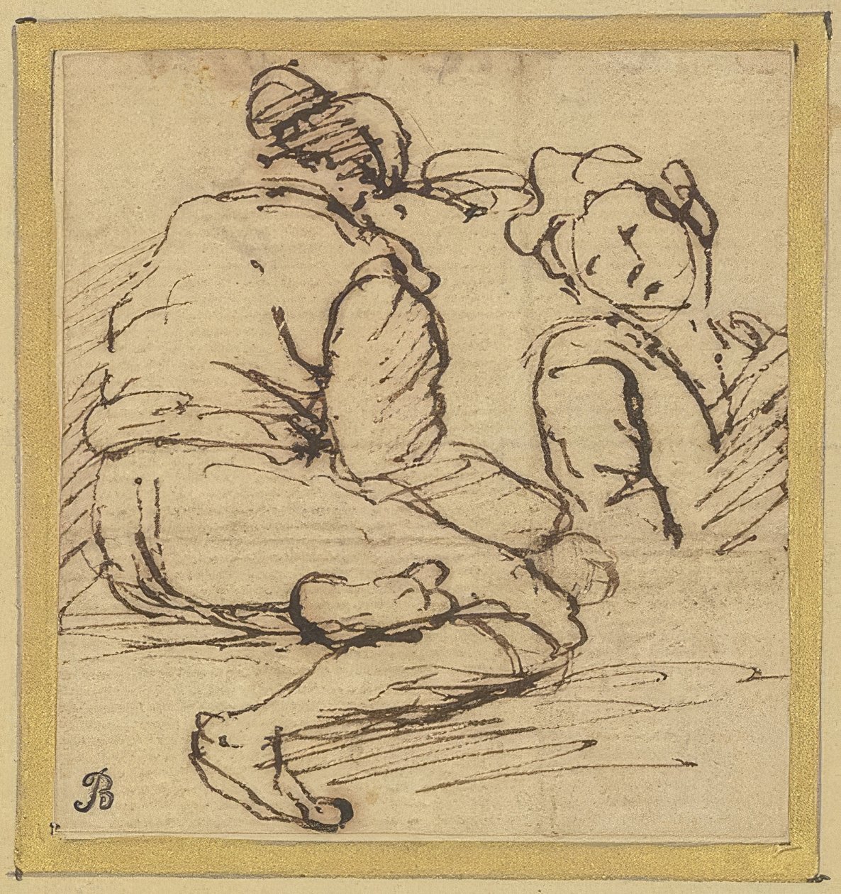 Uomo seduto e mezzobusto da Salvator Rosa