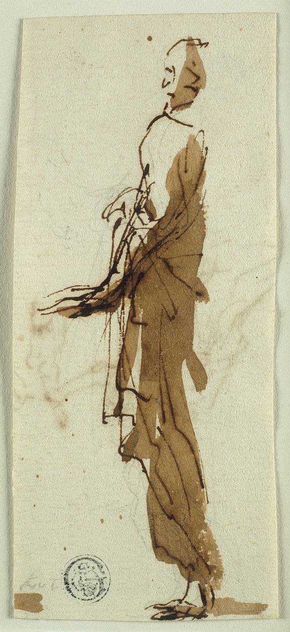 Figura stante panneggiata di profilo (recto); Strage degli Innocenti (verso) da Salvator Rosa