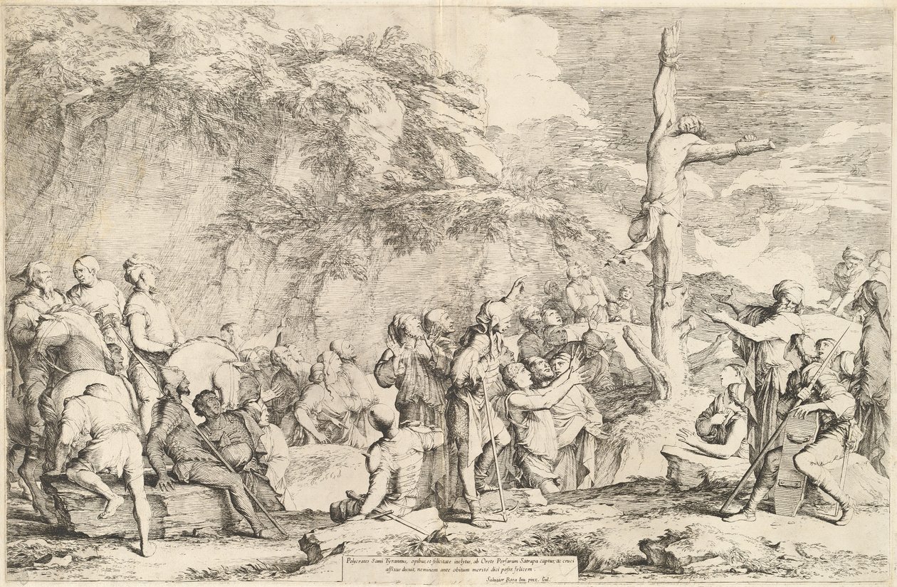 La crocifissione di Policrate da Salvator Rosa