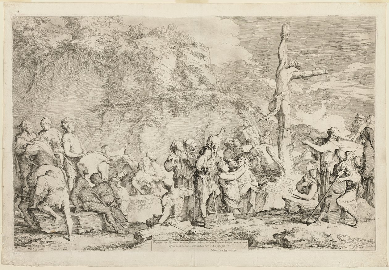 La crocifissione di Policrate da Salvator Rosa