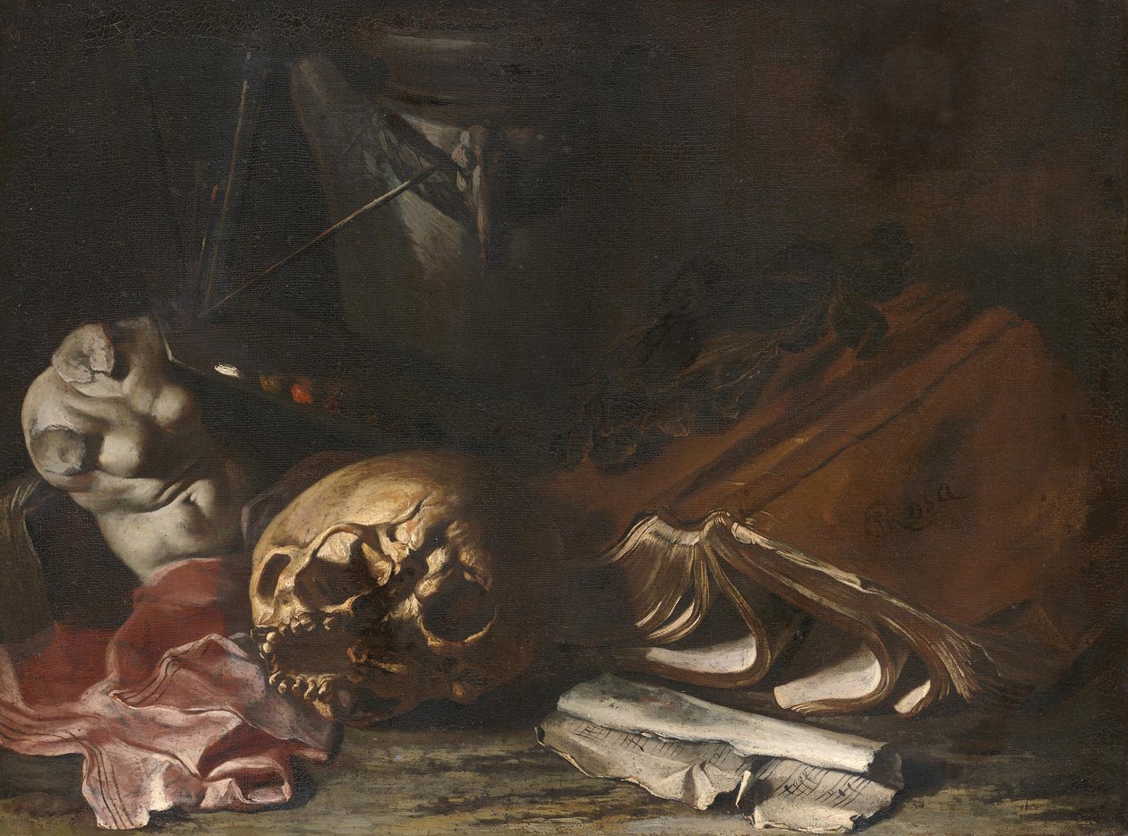 Natura morta alla Vanitas da Salvator Rosa