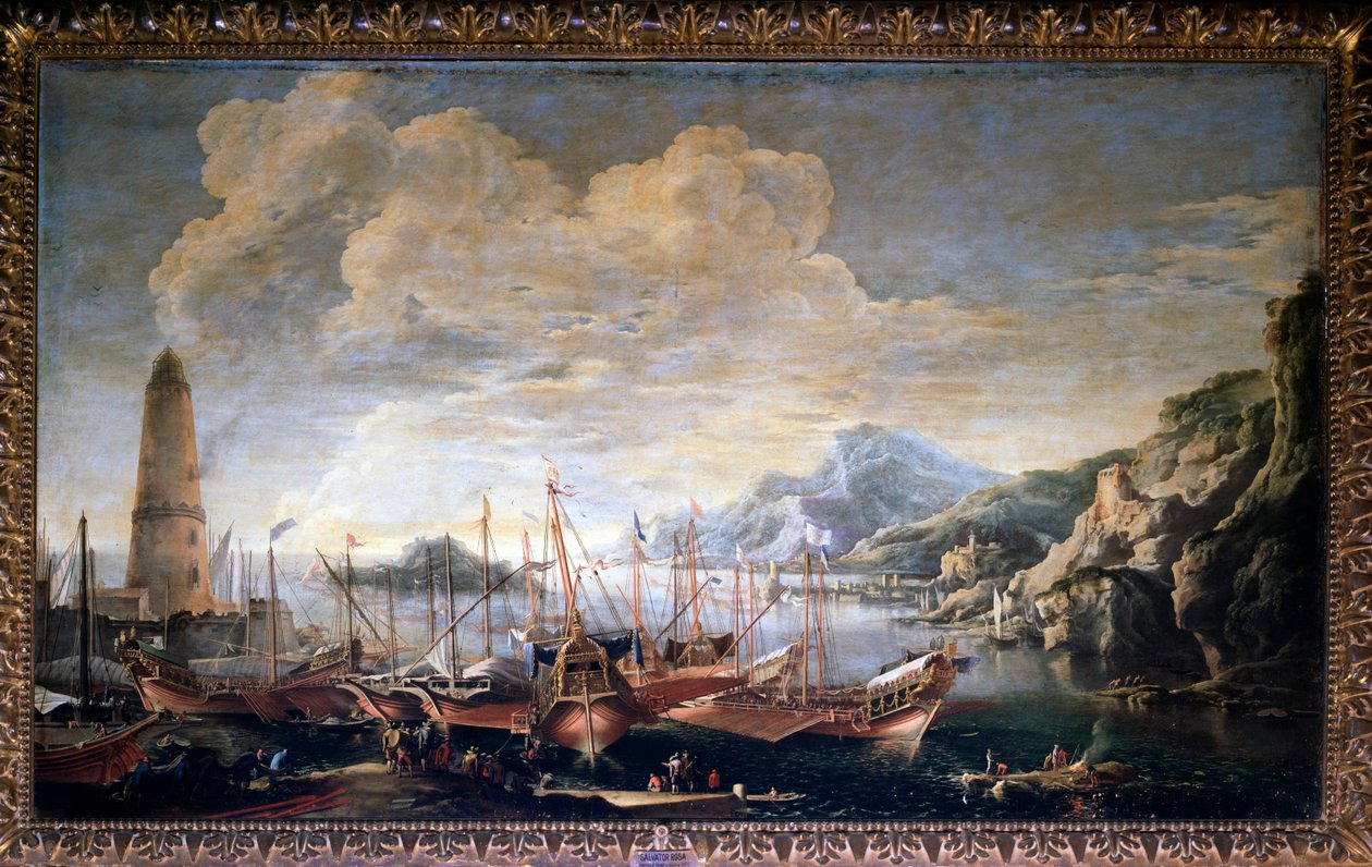 Veduta di un porto da Salvator Rosa