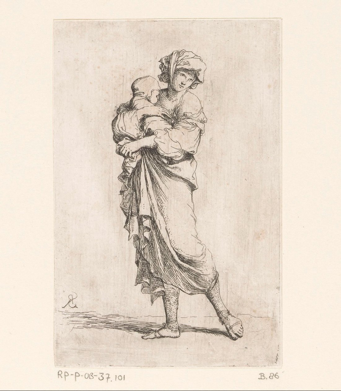 Donna con un bambino da Salvator Rosa