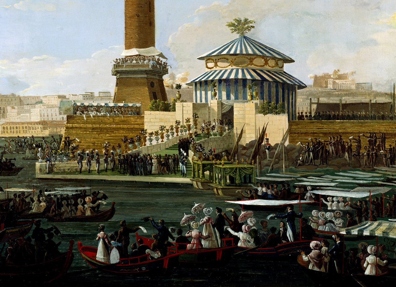 Posa della prima pietra per la cappella dedicata alla Vergine Immacolata in ringraziamento per la scampata aggressione del re da parte di Agesilao Milano da Salvatore Fergola