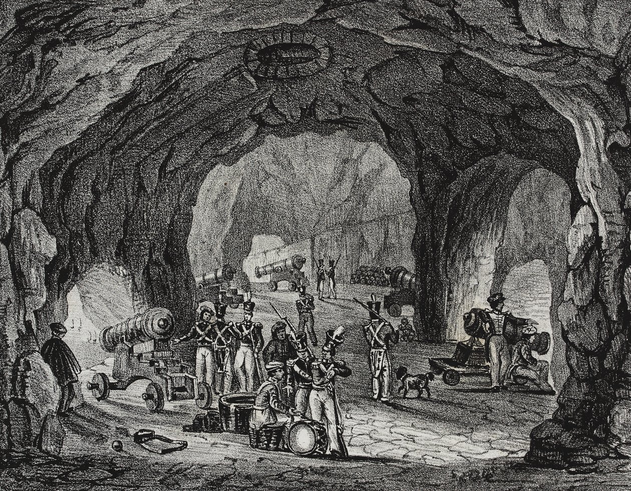 Grotta vicino alla Rocca di Gibilterra, Spagna, da Poliorama Pittoresco, n. 20, 24 dicembre da Salvatore Puglia
