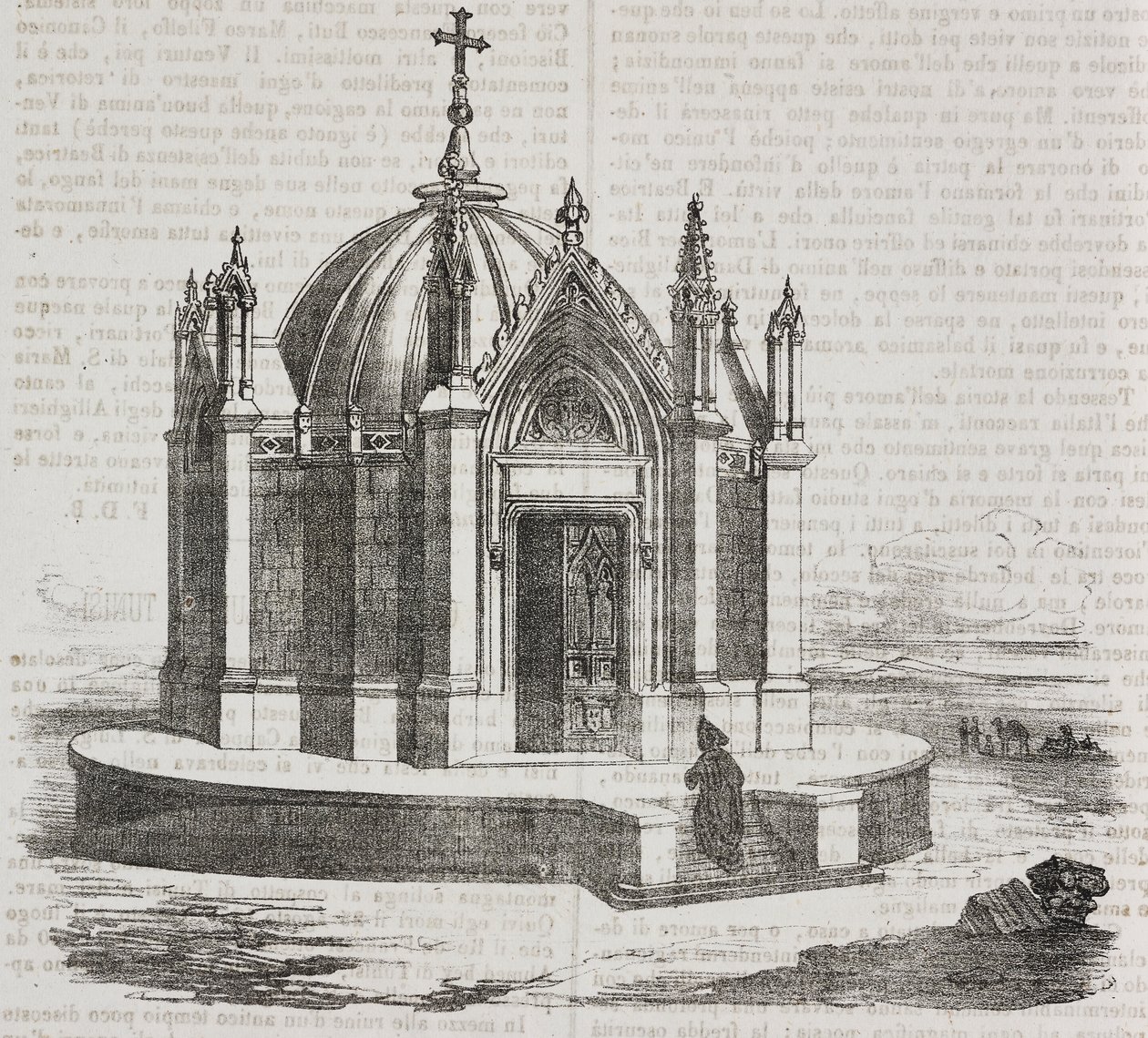 Cappella di San Luigi a Tunisi, Tunisia, litografia di Salvatore Puglia da Poliorama Pittoresco, n. 38, 27 aprile da Salvatore Puglia