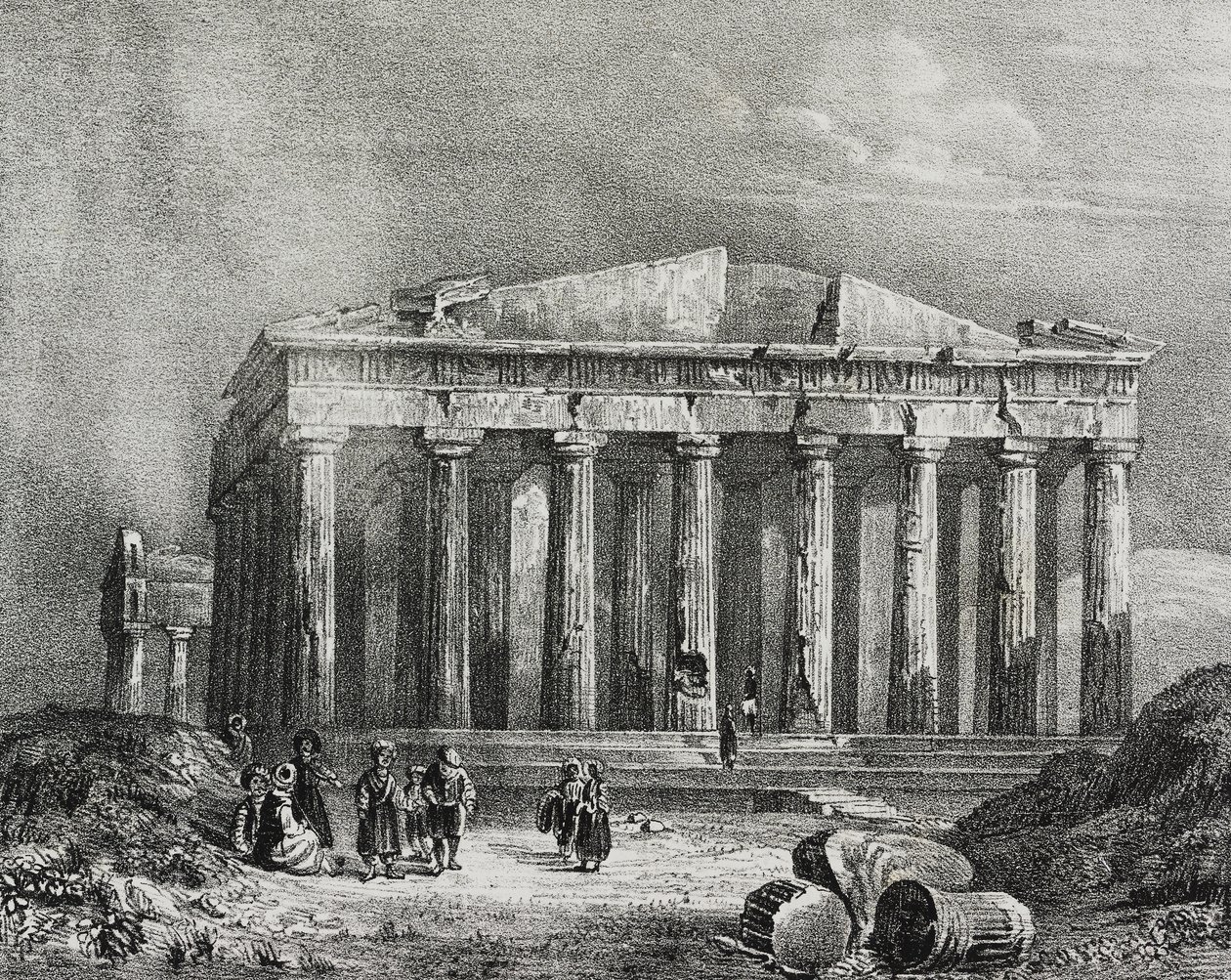 Partenone, Acropoli di Atene, Grecia, litografia di Salvatore Puglia da Poliorama Pittoresco, n.32, 19 marzo da Salvatore Puglia