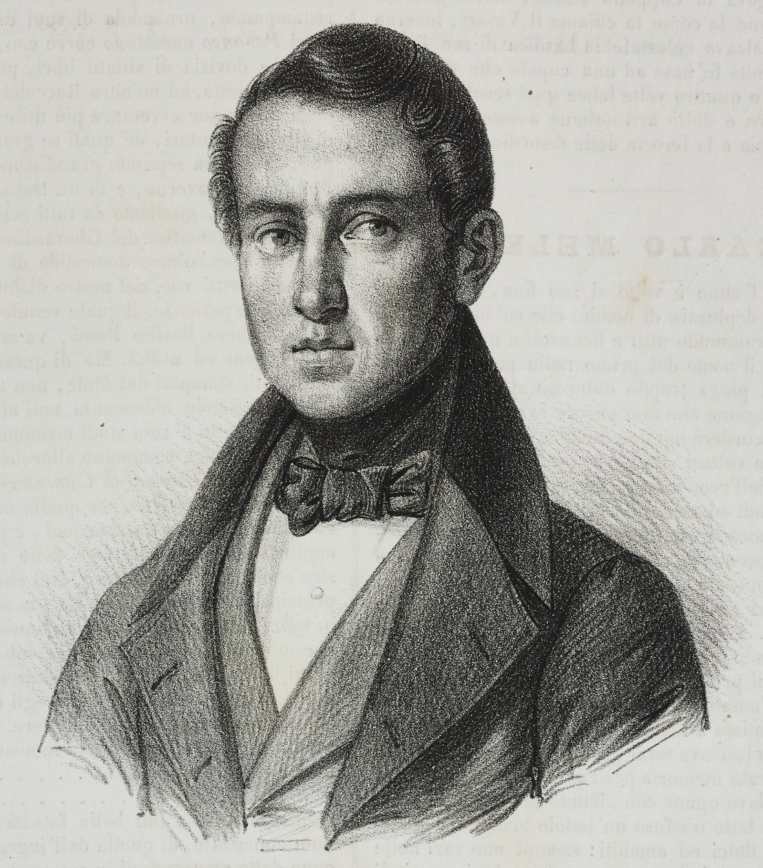 Ritratto di Carlo Mele (1792-1841), litografia di Salvatore Puglia da Poliorama Pittoresco, n.15, 20 novembre da Salvatore Puglia