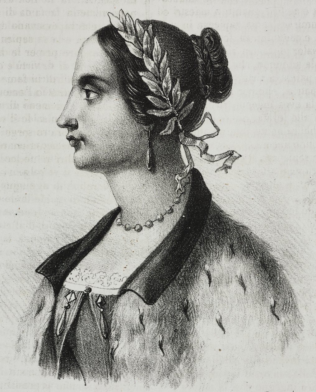 Ritratto di Laura Bassi Veratti (1711-1778), fisica e accademica italiana, litografia di Salvatore Puglia da Poliorama Pittoresco, n 4, 4 settembre da Salvatore Puglia