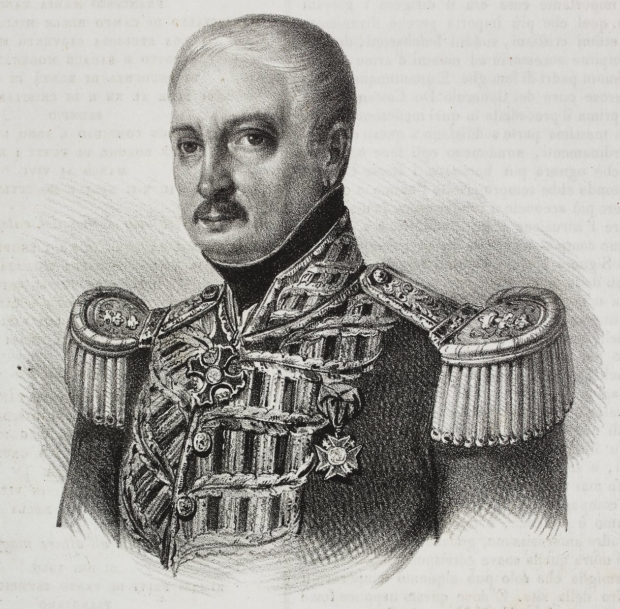 Ritratto del Maresciallo Francesco Maria Tanchi (1773-1843), da Poliorama Pittoresco, n. 46, 24 giugno da Salvatore Puglia