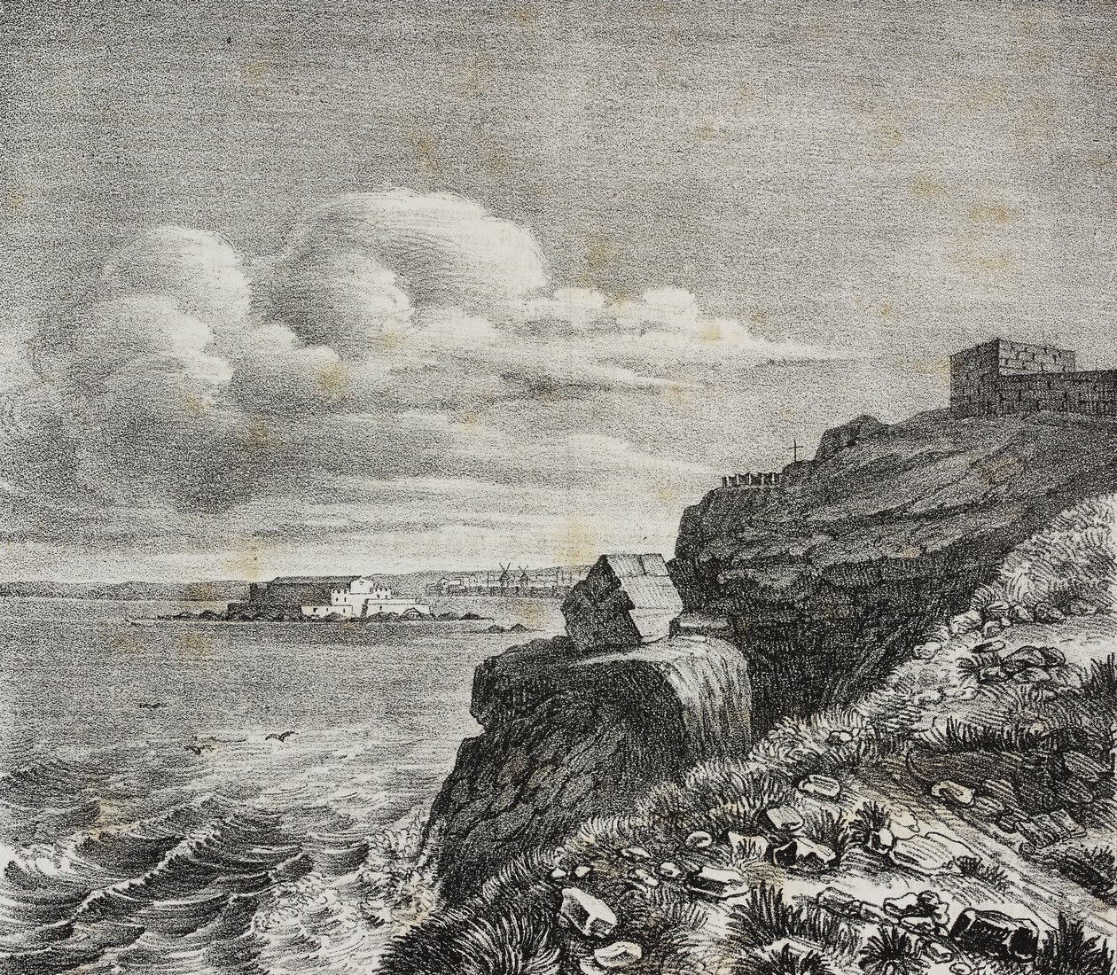 Tomba di François-René de Chateaubriand a Saint-Malo, Francia, da Poliorama Pittoresco, n. 32, 18 marzo da Salvatore Puglia