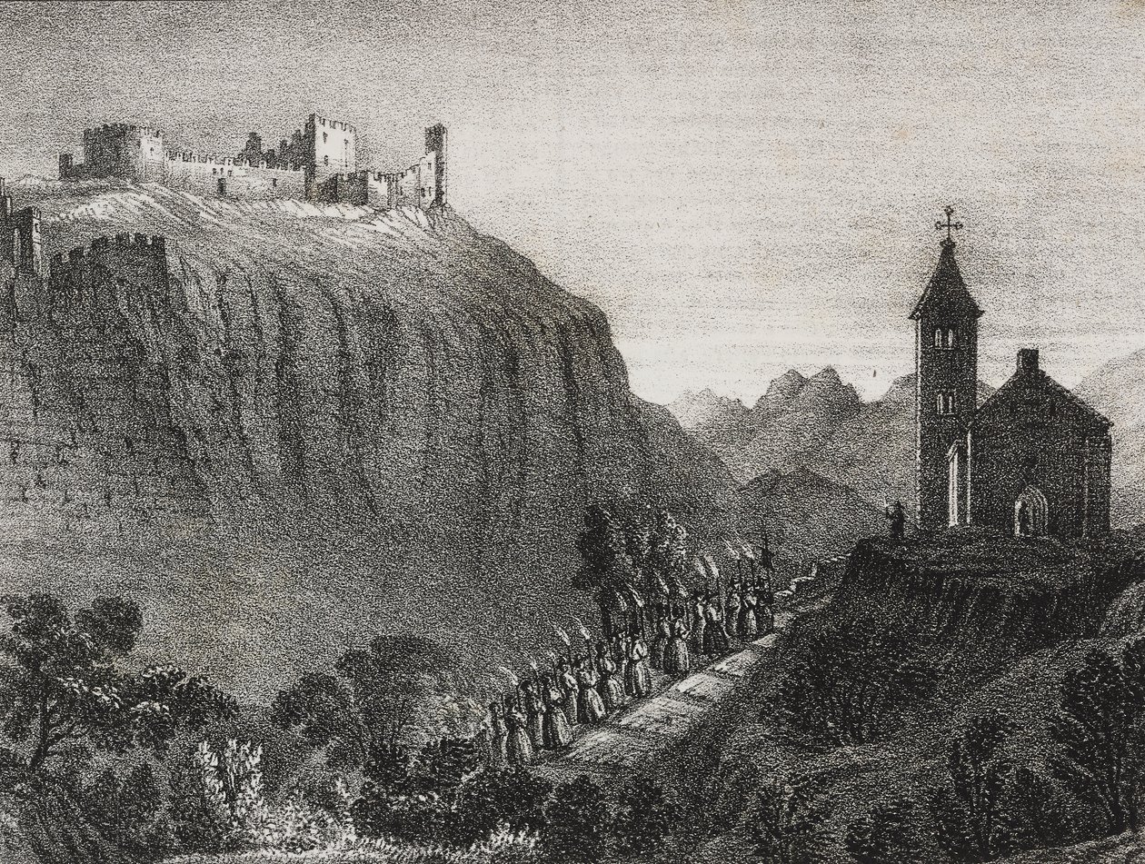 Viaggio a Cappelluccia, scena di Lanterna Magica, collezione di storie e immagini, litografia di Salvatore Puglia da Poliorama Pittoresco, n 41, 17 maggio da Salvatore Puglia