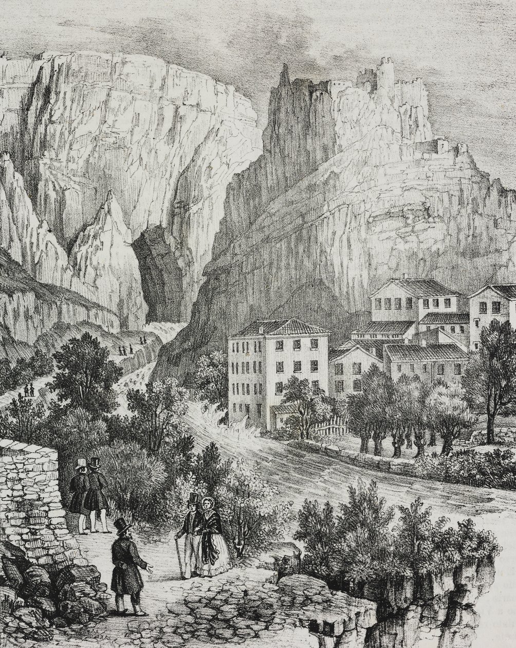 Vista di Fontaine-de-Vaucluse, Francia, da Poliorama Pittoresco, n. 51, 30 luglio da Salvatore Puglia