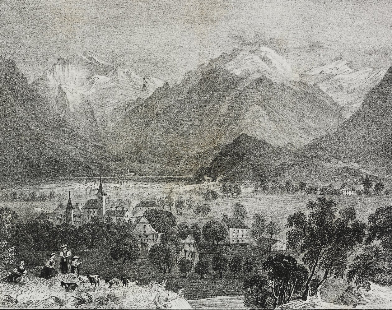 Veduta di Interlaken, Svizzera, da Poliorama Pittoresco, n. 36, 16 aprile da Salvatore Puglia
