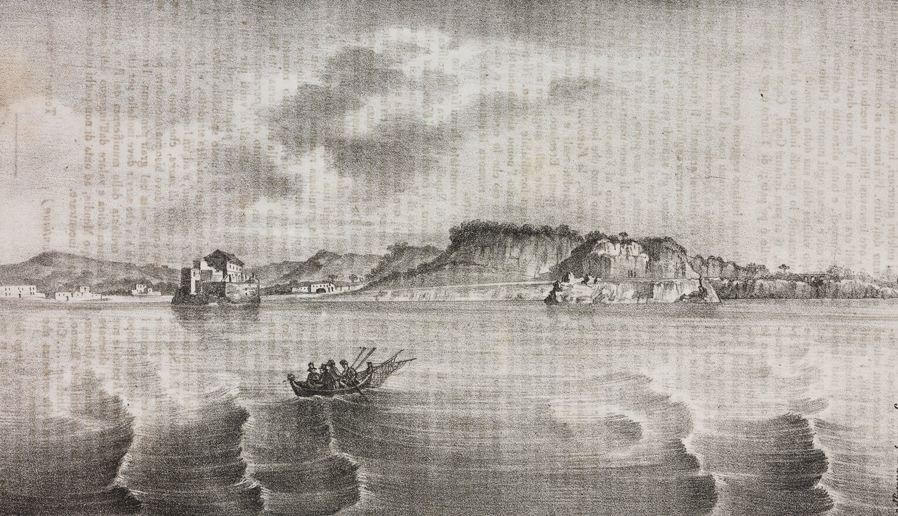 Veduta di Posillipo dalla strada di Coroglio, Campania, Italia, litografia di Salvatore Puglia da Poliorama Pittoresco, n 30, 2 marzo da Salvatore Puglia