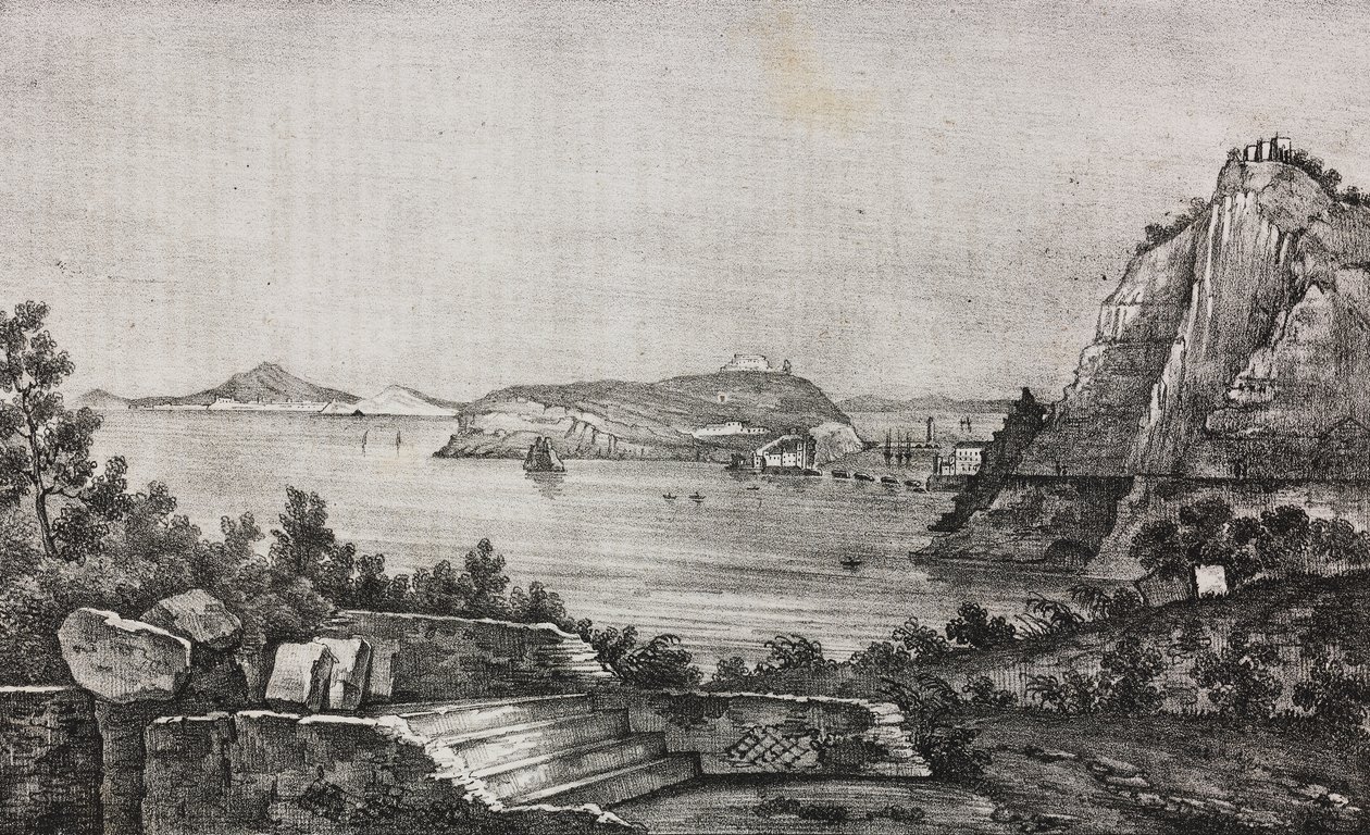 Vista di Posillipo dalla terrazza di monsignor Di Pietro, Campania, Italia, da Poliorama Pittoresco, n. 32, 16 marzo da Salvatore Puglia