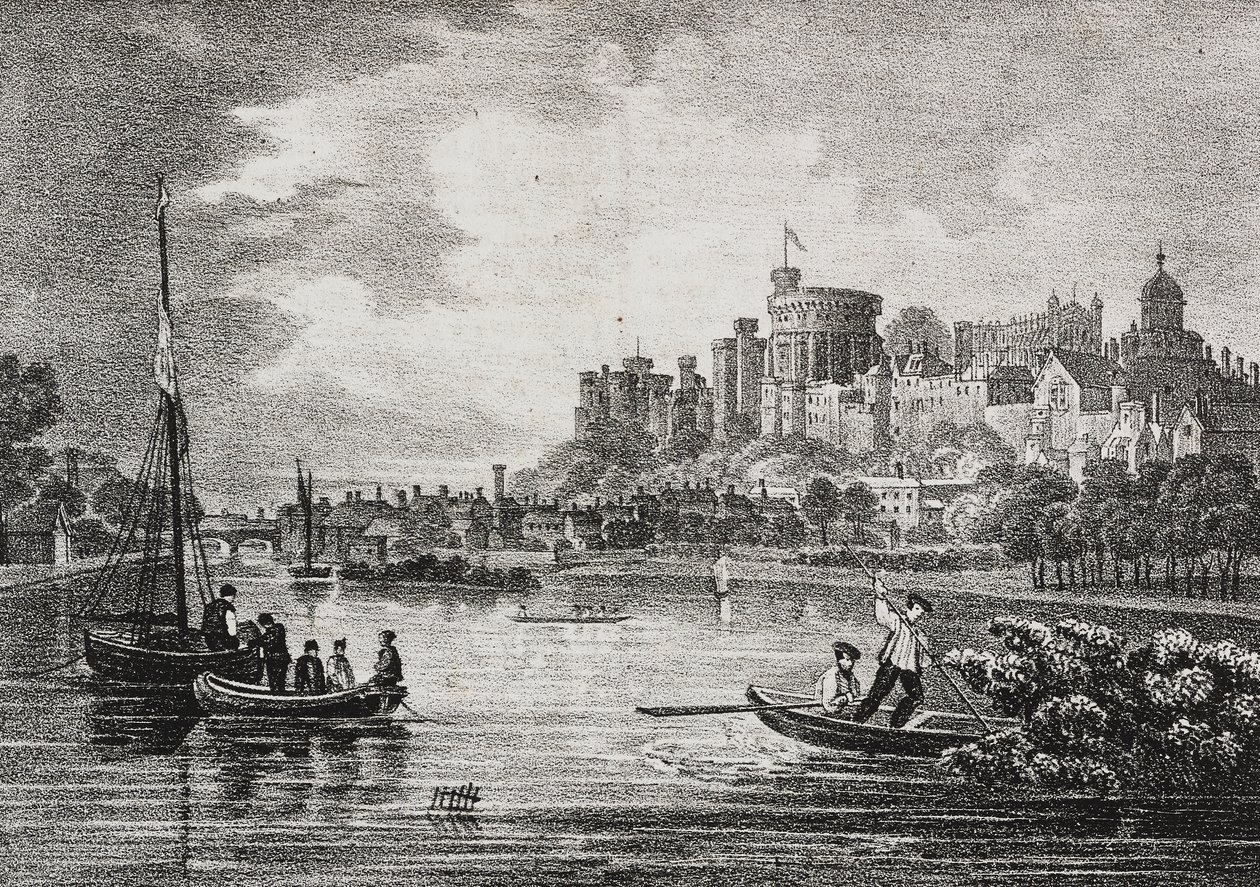 Veduta del Castello di Windsor, Inghilterra, Regno Unito, litografia di Salvatore Puglia da Poliorama Pittoresco, n.32, 15 marzo da Salvatore Puglia