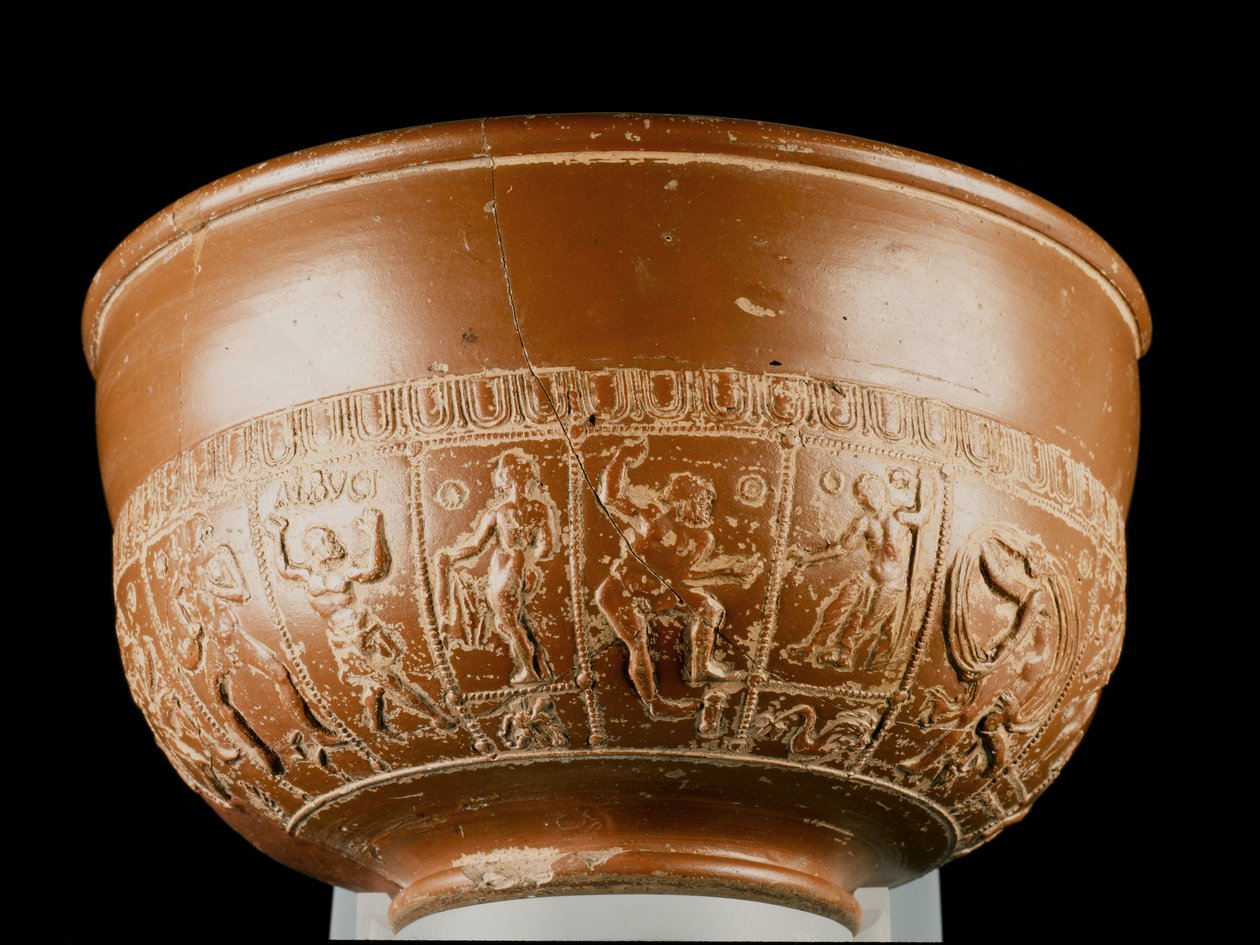Ciotola raffigurante Nettuno, Giove e un satiro, da Inveresk, Midlothian da Samian Samian