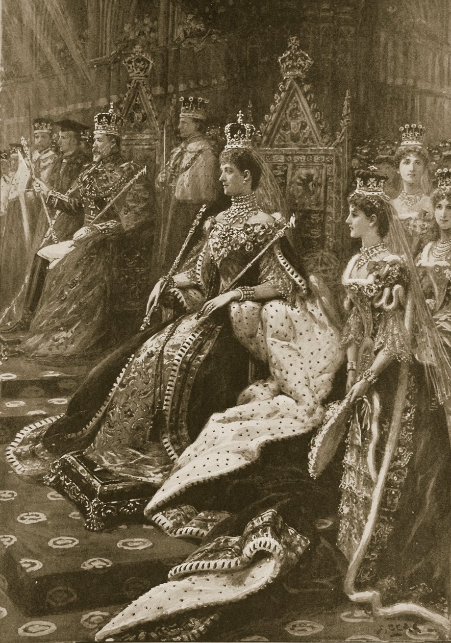 La cerimonia di incoronazione del 1902: la posizione di Alexandra, Regina Consorte alla sua intronizzazione, da 