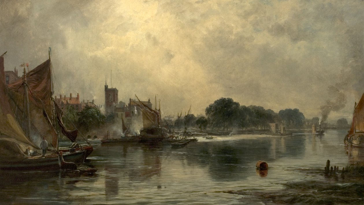 Il Tamigi a Chiswick, Londra, 1865 da Samuel Bough