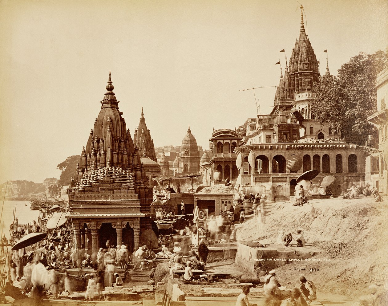 Vishnu Pud e altri templi, Benares da Samuel Bourne