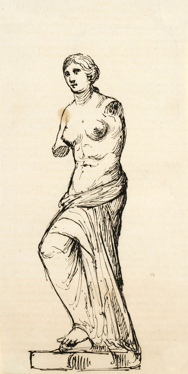 Schizzo del calco della Venere di Milo, 1840-42 da Samuel Finley Breese Morse
