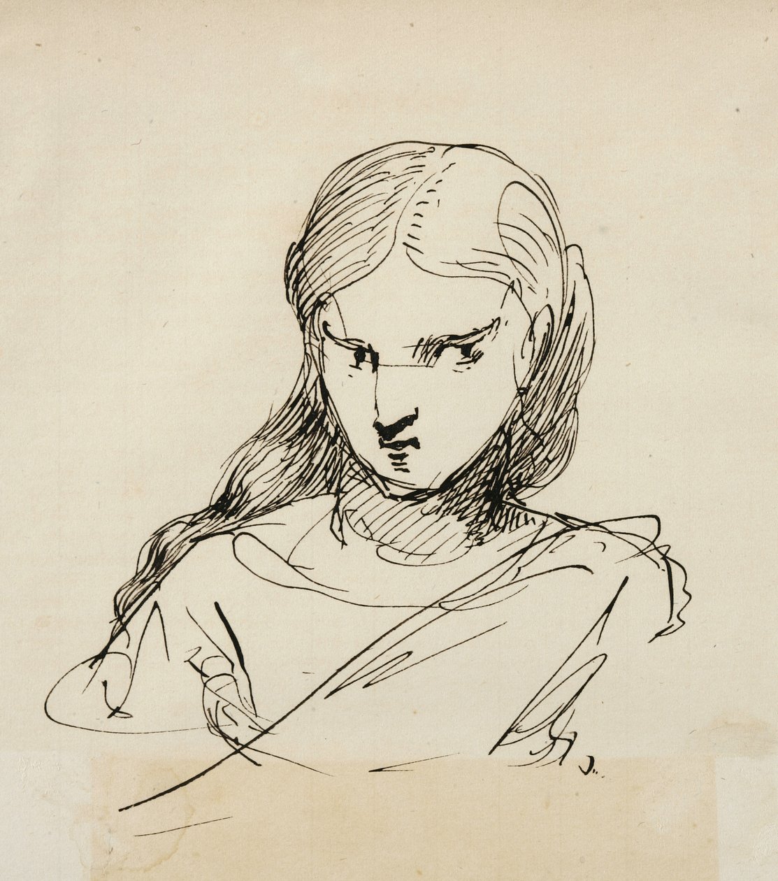 Schizzo di busto femminile, 1840 da Samuel Finley Breese Morse