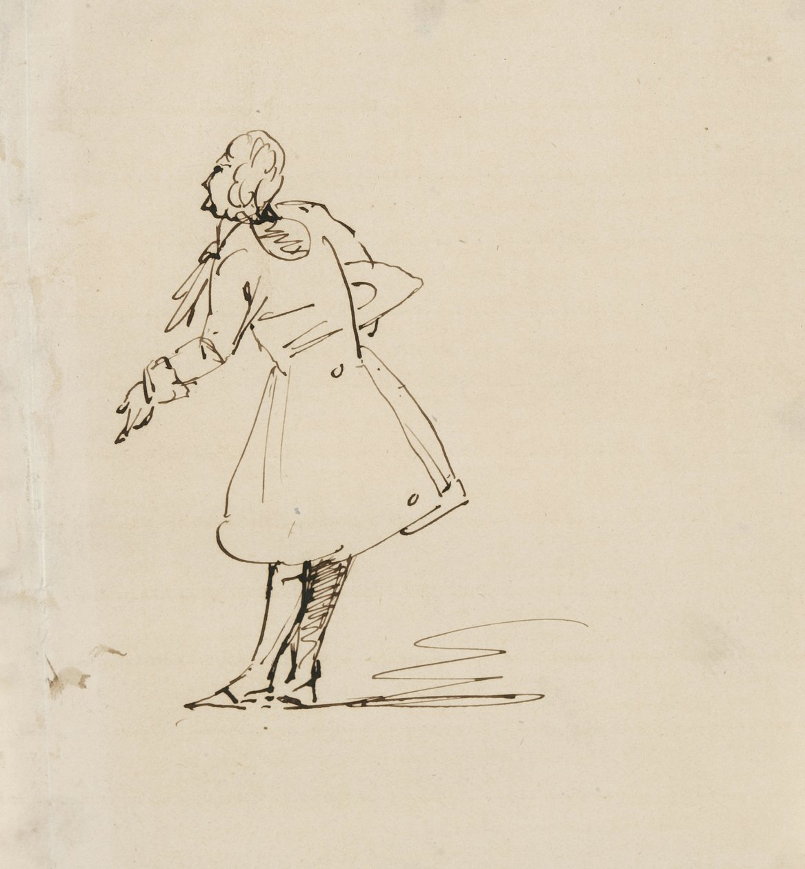 Schizzo di uomo che si inchina, 1840-42 da Samuel Finley Breese Morse