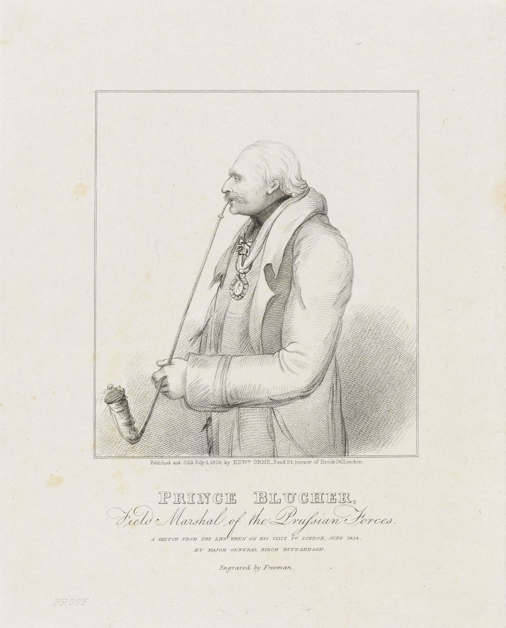 Principe Blucher, Feldmaresciallo delle forze prussiane, 1814 da Samuel Freeman