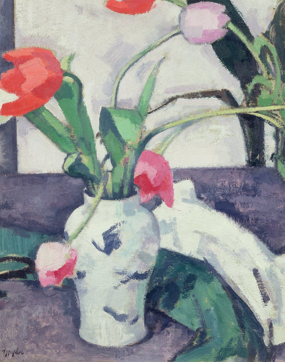 Natura Morta: Tulipani in un Vaso Cinese, 1924 da Samuel John Peploe