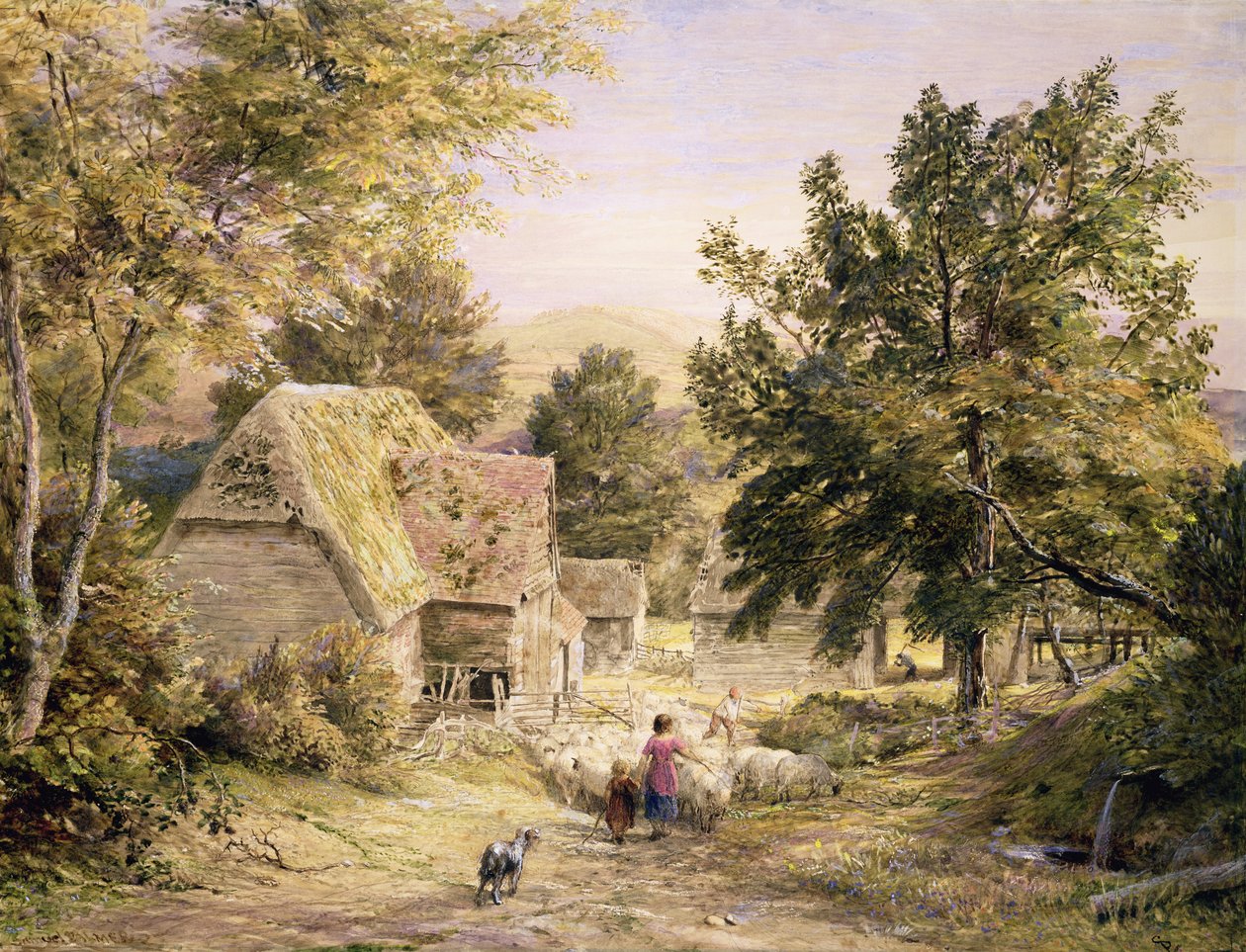 Un cortile agricolo vicino a Princes Risborough, 18456 da Samuel Palmer