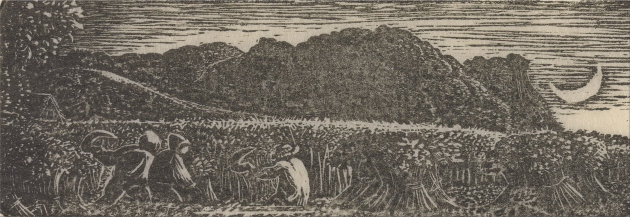 Raccolto sotto una luna crescente da Samuel Palmer
