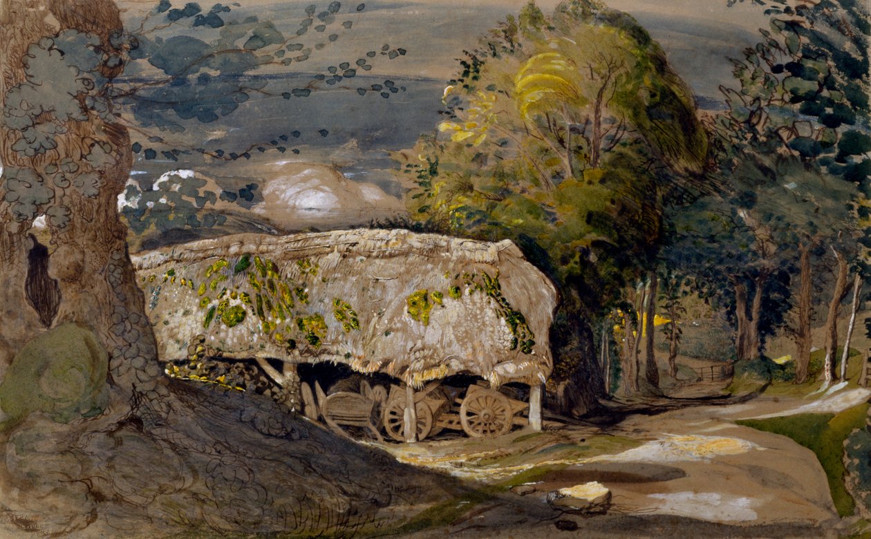 Paesaggio con un fienile, Shoreham, Kent da Samuel Palmer